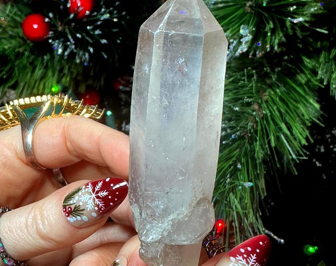 High Altitude Himalayan Clear Quartz Crystal Point ~ Large 3.8 oz. Wand ~ 4" Long One of a kind Specimen