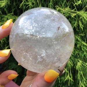 Clear Quartz Crystal Ball ~ Large 1 Lb. 12 oz. ~ 3&quot; Wide ~ Polished Sphere ~ Sparkling Rainbow Inclusions ~ Fast & Free Shipping