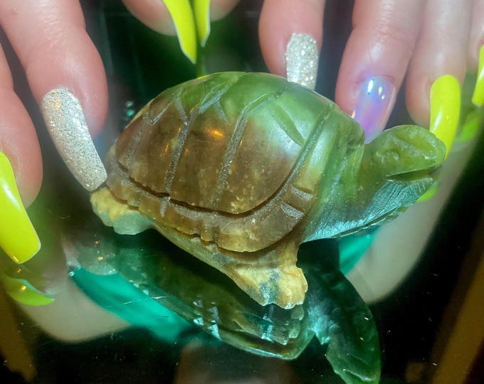Vintage Nephrite Jade Turtle 4 oz. Carving ~ 2 1/2" Long Hand Carved ~ Stunning Museum Quality Polished Specimen ~ Gorgeous Green Mineral