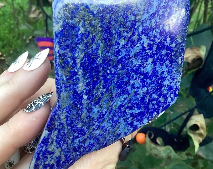 Lapis Lazuli Freeform Crystal ~ Large 14 oz. ~ 5" Long ~ High Quality Sparkling Indigo Color ~ Fast & Free Shipping, USA + Global Shipping