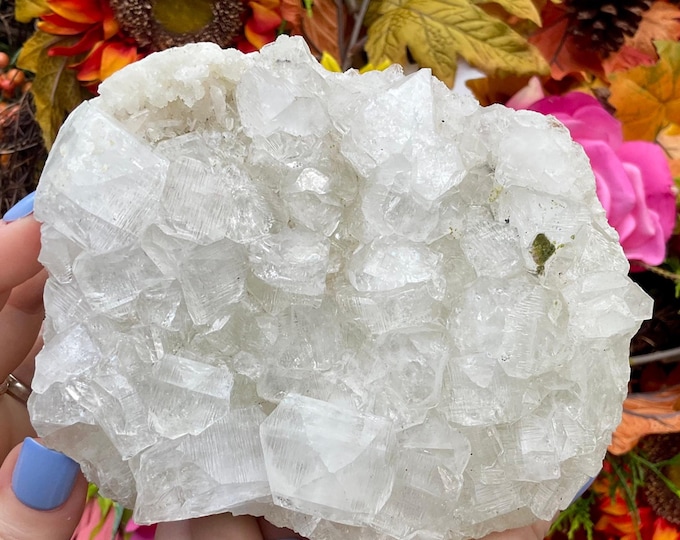 CLEARANCE! ~ Clear Apophyllite Crystal Cluster ~ Large 1 Lb. 14 oz. ~ 5" Long Stunning Sparkling Zeolite Specimen ~