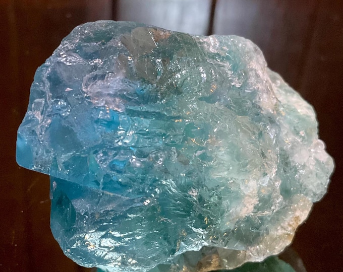 Blue Fluorite Crystal ~ Large 5 oz. ~ 2" Long ~ Rare Ocean Blue Color ~ Third Eye Chakra ~ Reiki Healing ~ Meditation Crystal ~ Metaphysical