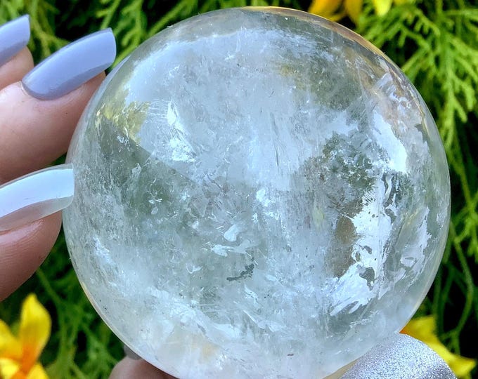 Clear Quartz Crystal Ball ~ 10 oz. ~ 2 1/2" Wide ~ Polished Sphere ~ Beautiful Reiki, Altar, Feng Shui Meditation, Display ~ Free Shipping ~
