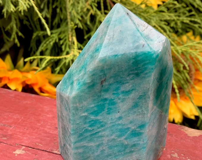 CLEARANCE ~ Amazonite Crystal Generator ~ 6.4 oz. ~ 3" Tall Natural Polished Point ~ Beautiful Mineral Specimen