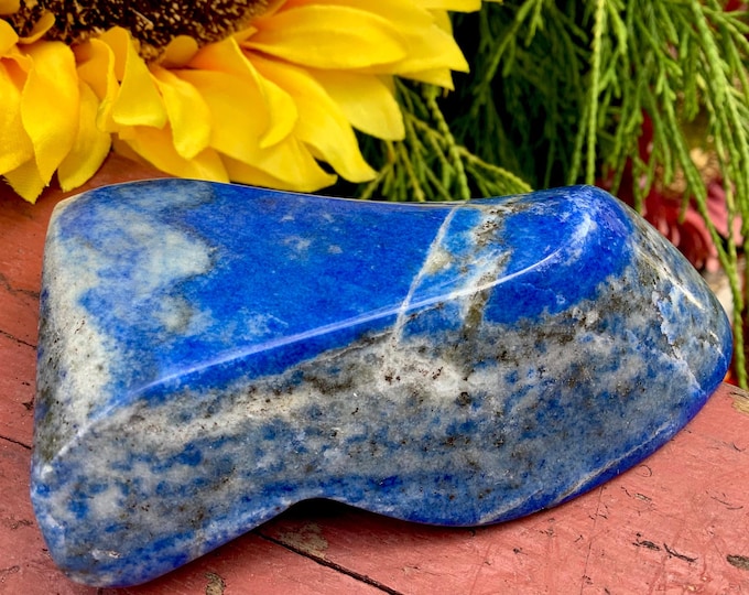 Lapis Lazuli Freeform Crystal ~ Large 6 oz. ~ 3 1/2" Long ~ Sparkling Indigo Blue Color ~ Fast & Free Shipping, USA + Global Shipping ~