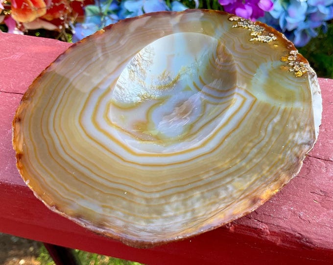 Carnelian Agate Crystal Bowl ~ Large 15 oz. ~ 5" Wide ~ Natural Polished Mineral Gemstone Jewelry Dish ~ Altar Display ~ Fast Free Shipping