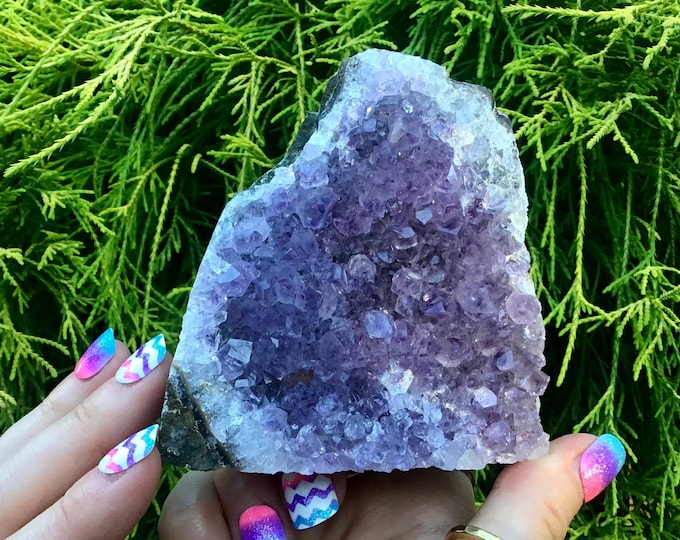 Amethyst Crystal Cluster ~ Large 13 oz.~ 3" Tall ~ Crown Chakra Reiki Altar Display ~ Purple Metaphysical Home Decor ~ Fast & Free Shipping