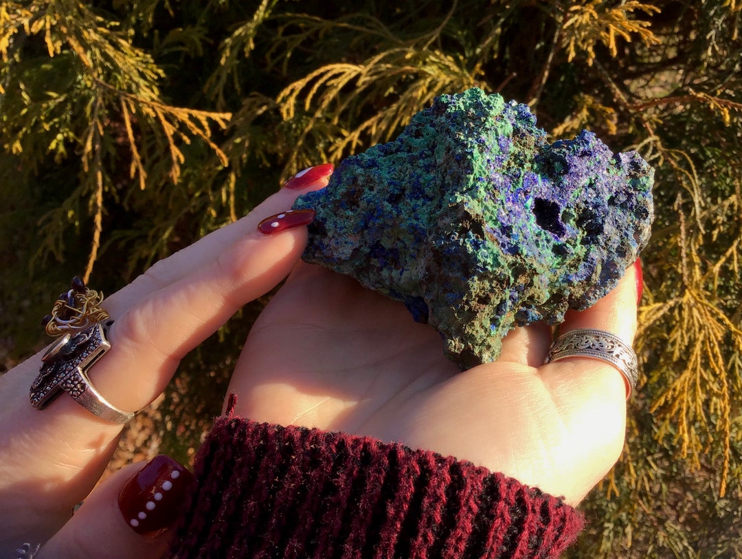 Indigo Clusters Azurite Crystal Cluster ~ 9.5 Oz. ~ 3