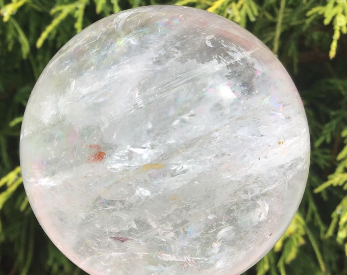 Clear Quartz Crystal Ball ~ 11 oz.~ 2" Wide Polished Sphere ~ Beautiful Reiki, Altar Décor, Feng Shui, Yoga Display ~ Fast & Free Shipping ~