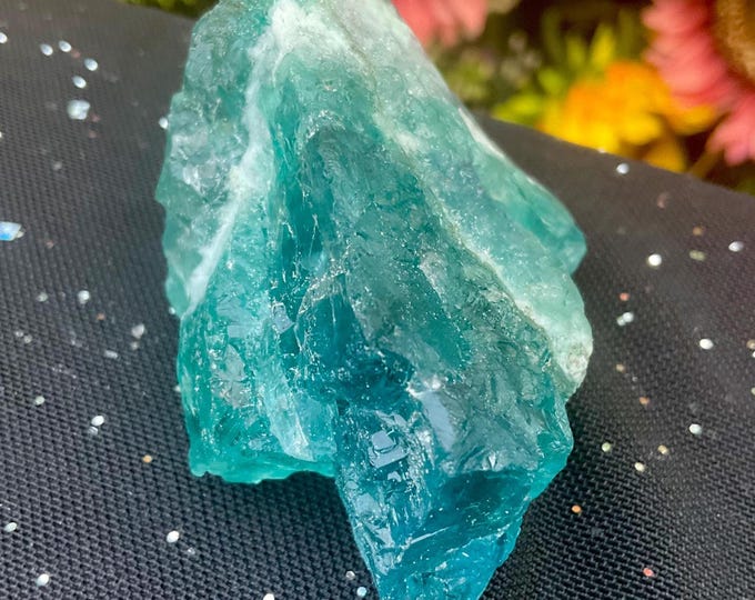 Blue Fluorite Crystal Cluster ~ 4 oz.  ~ 2 1/2" Long ~ Sparkling Mineral Matrix ~ Cubic Formation ~ Fast & Free Shipping ~ USA