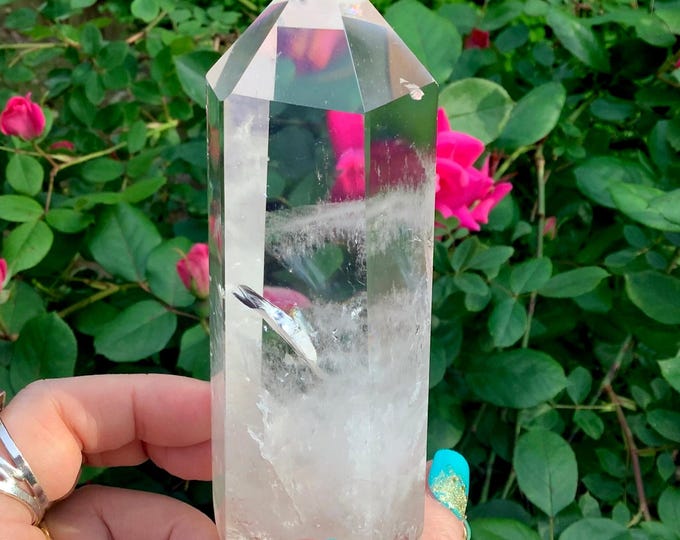 High Altitude Himalayan Clear Quartz Crystal Wand ~ Large 13 oz. ~ 6” Long ~ Museum Quality, Sparkling Inclusions ~ Fast & Free Shipping