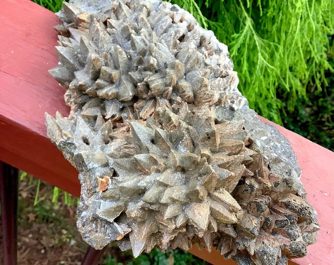 Cave Calcite Crystal Cluster ~ Large 2 Lb. 8 oz. ~ 9" Long ~ Natural Display Mineral on Matrix ~ Sparkling Points ~ Fast & Free Shipping