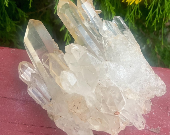 Himalayan Healing Clear Quartz Crystal Large 15 oz. Cluster ~ 4 1/2" Long ~ Ultra Sparkling Water Clear Big Points ~ Fast & Free Shipping