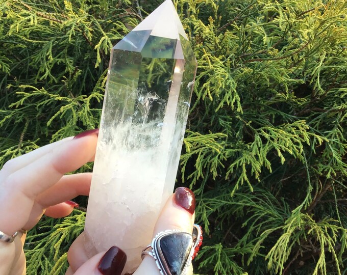 High Altitude Himalayan Clear Quartz Crystal Point ~ Large 11 oz. Wand ~ 5" Long ~ Museum Quality ~ Fast & Free Shipping from U.S.A ~