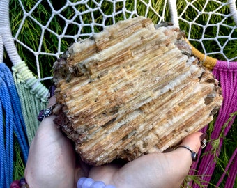 Tourmaline Crystal Large 7 Lb. 11 oz. Cluster ~ 7" Long ~ Sparkling Gemmy Colorful Golden Yellow Bands ~ Mica and Black Tourmaline Crystals