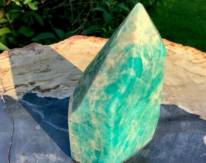 Amazonite Crystal Generator ~ 6 oz. ~ 3" Tall Natural Polished Tower ~ Beautiful Mineral Specimen ~ Free & Fast Shipping