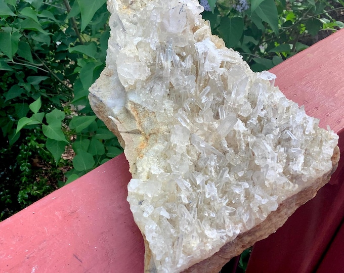 Clear Quartz Crystal Cluster ~ Large 5 Lb. ~ 10" Long ~ Ultra Sparkling Water Clear Points ~ Home Display