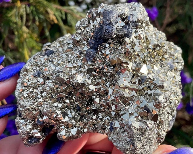 CLEARANCE! ~ Pyrite Crystal Cluster ~ Large 1 Lb. 6 oz. ~ 3 1/2" Long ~ Super Sparkling Golden Specimen