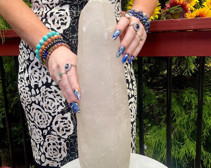 Himalayan Healing Quartz Crystal Double Terminated Point ~ 11 lb. 8 oz. ~ 16" Long ~ Unpolished Natural Formation with Surface Etchings