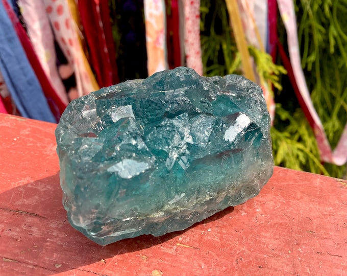 Blue Fluorite Crystal Cluster ~ 5 oz. ~ 2" Long ~ Deep Ocean Blue Color ~ Rare, Third Eye Chakra Crystal ~ Fast & Free Shipping, U.S.A. ~