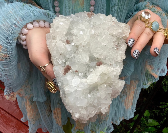 Apophyllite Crystal Cluster ~ Large 5 Lb. 6 oz. ~ 8" Long ~ Sparkling Cubic Zeolite Specimen ~ Fast & Free Shipping, USA + Global Shipping ~