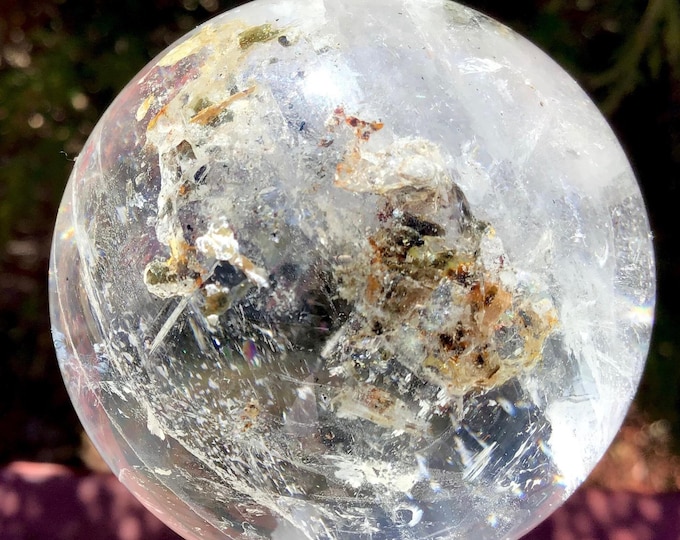 Ultra Clear Quartz 7 oz. Crystal Ball ~ 1 1/2 " Wide ~ Translucent Polished Sphere ~ Beautiful Display ~ Reiki, Altar Décor, Feng Shui, Yoga
