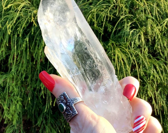 Himalayan Healing Clear Quartz Crystal Point ~ 9.4 oz. ~ 5 1/2" Long Wand ~ Ancient Striations ~ Sparkling Inclusions
