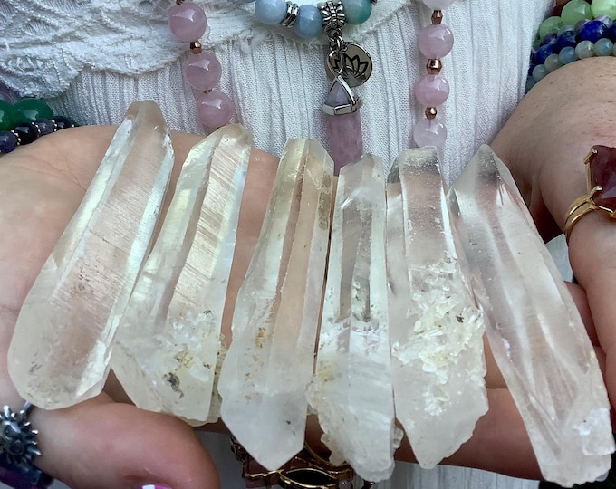 Lemurian Mini Wand Collection ~ 3" Long ~ 6 Wands ~ Total Weight 7 oz. ~Grids, Pocket Crystals, Meditation, Altar, Reiki Mineral Display