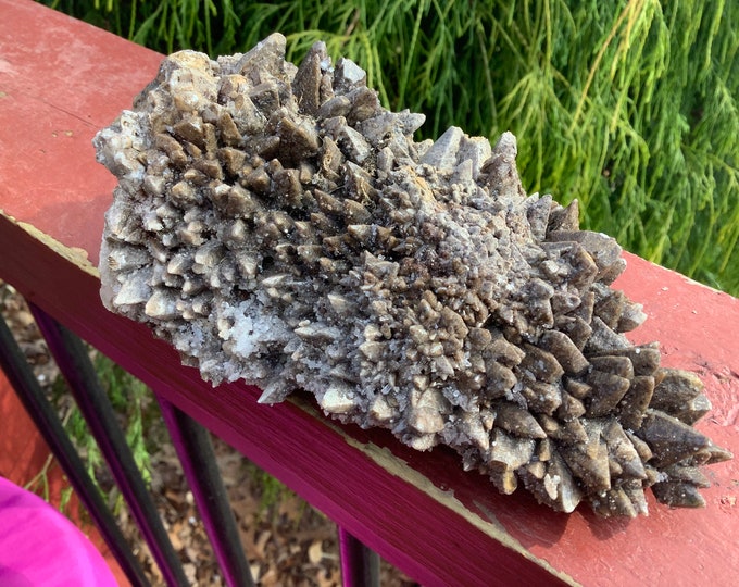 Cave Calcite Crystal Cluster ~ Large 1 Lb. 2 oz. ~ 5" Long ~ Natural Display Mineral on Matrix ~ Sparkling Points ~ Fast & Free Shipping