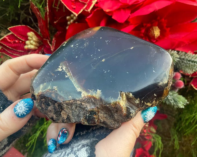 Amber Big 8.3 oz. Cluster ~ 4 1/2" Long ~ Natural Organic Fossilized Resin~ Dark Brownish Red Transparent Colors ~ Fast Free Shipping