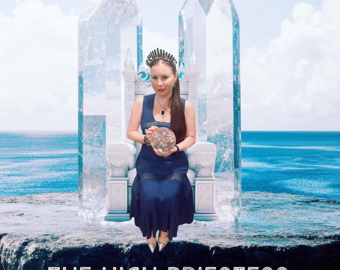 The HIGH PRIESTESS ~ Tarot Card Original Art by Crystal Goddess 888