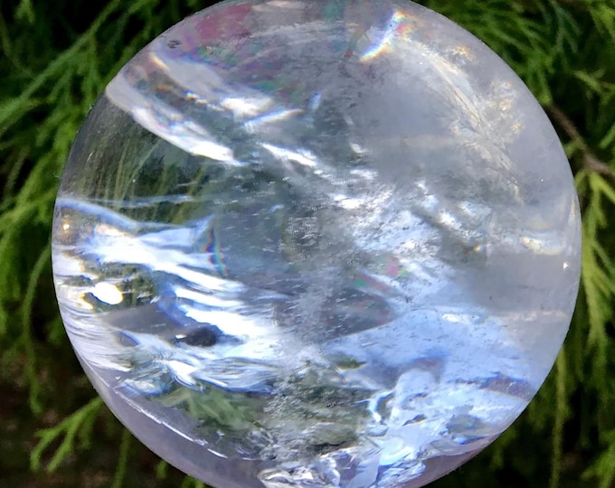 Ultra Clear Quartz Crystal Ball ~ 8 oz. ~ 1 1/2" Wide Sparkling Polished Sphere ~ Beautiful Reiki, Altar, Feng Shui, Meditation Room Display