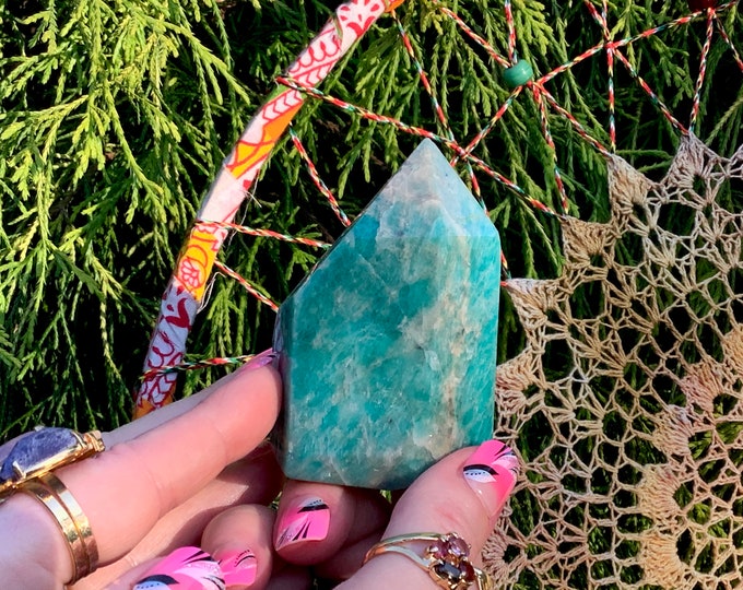 Amazonite Crystal Generator ~ 6 oz. ~ 3" Tall Natural Polished Tower ~ Beautiful Mineral Specimen ~ Free & Fast Shipping
