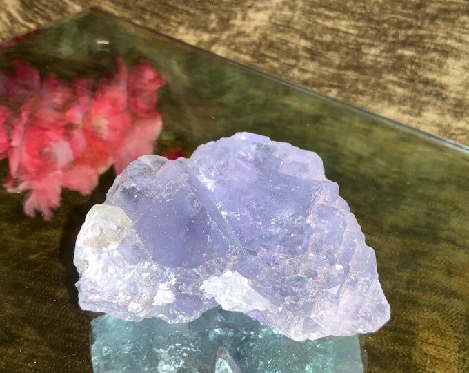 Blue Fluorite Crystal 8 oz. Cluster ~ 3" Long ~ Ocean Blue Cubic Natural Formation