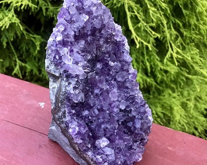 Amethyst Crystal Cluster ~ Large 11 oz. ~ 3 1/2" Tall ~ Purple Crown Chakra Reiki Altar Display ~ Metaphysical Home Decor ~ Super Sparkling