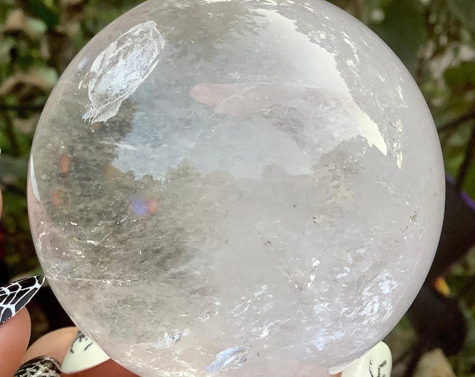 Clear Quartz Crystal Ball ~ 15 oz. ~ 2 1/2" Wide ~ Polished Sphere ~ Reiki, Altar, Feng Shui Meditation Room Display ~ Fast & Free Shipping