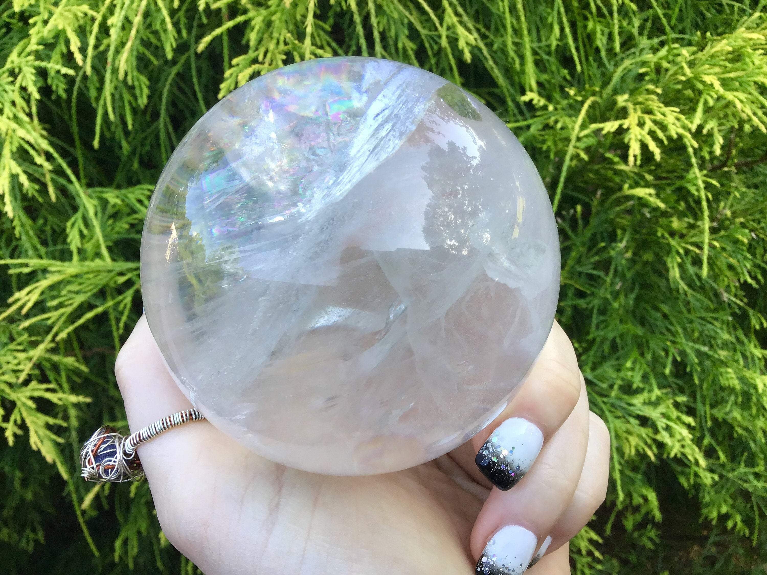 Crystal Ball Clear Quartz Large 1 Lb. 6 Oz. Polished Sphere Etsy