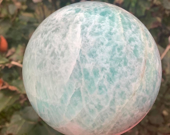 Amazonite Crystal Ball ~ 14 oz. ~ 2 1/2 " Wide ~ Natural Home Decor Polished Sphere ~ Free & Fast Shipping from U.S.A. + Global Shipping ~