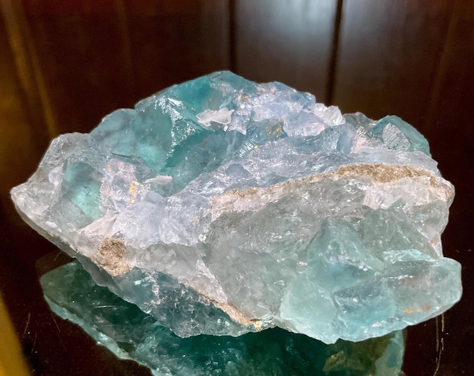 Blue Fluorite Crystal ~ Large 6 oz. ~ 3" Long ~ Rare Ocean Blue Color ~ Third Eye Chakra ~ Reiki Healing ~ Meditation Crystal ~ Metaphysical