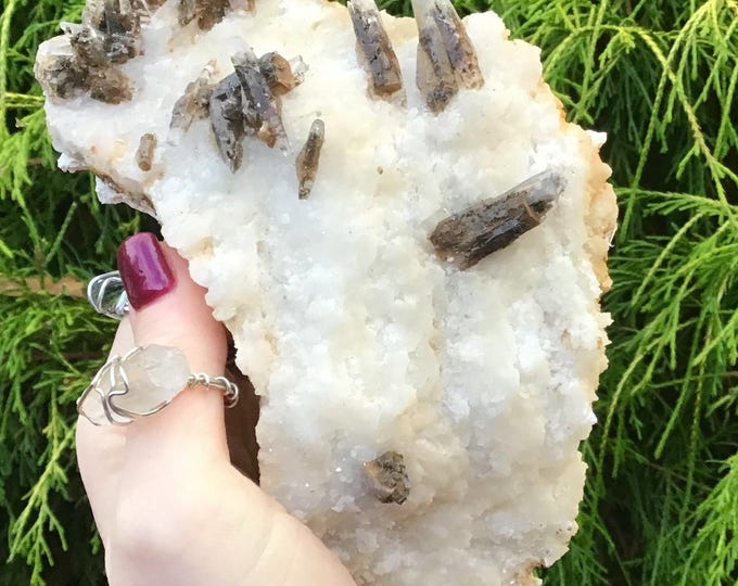 CLEARANCE! ~ 1 LB ~ Pyrobitumen Inclusion Crystal on Sparkly White Calcite & Feldspar Matrix ~ Rare Mineral Specimen ~