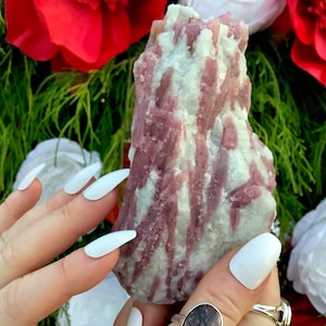 Pink Tourmaline Quartz Crystal Cluster ~ Large 10 oz. ~ 4 1/2&quot; Long ~ Big Gemmy Colorful Bands on Quartz Matrix ~ Fast & Free Shipping