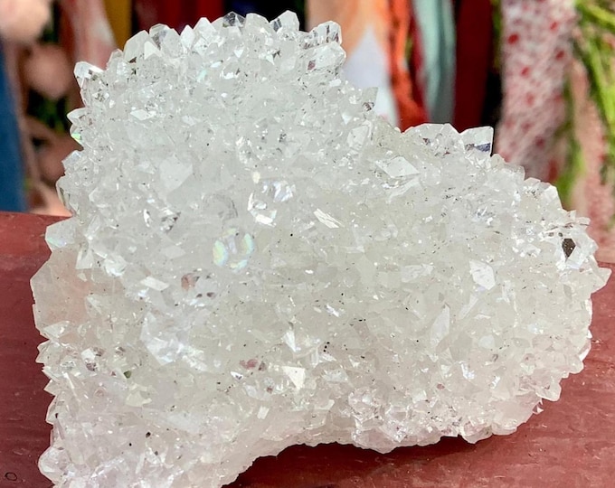 CLEARANCE ~ Ultra Clear Apophyllite Crystal Cluster ~ 2 oz. ~ 2" Long ~ Ultra Sparkly High Luster ~ Fast & Free Shipping