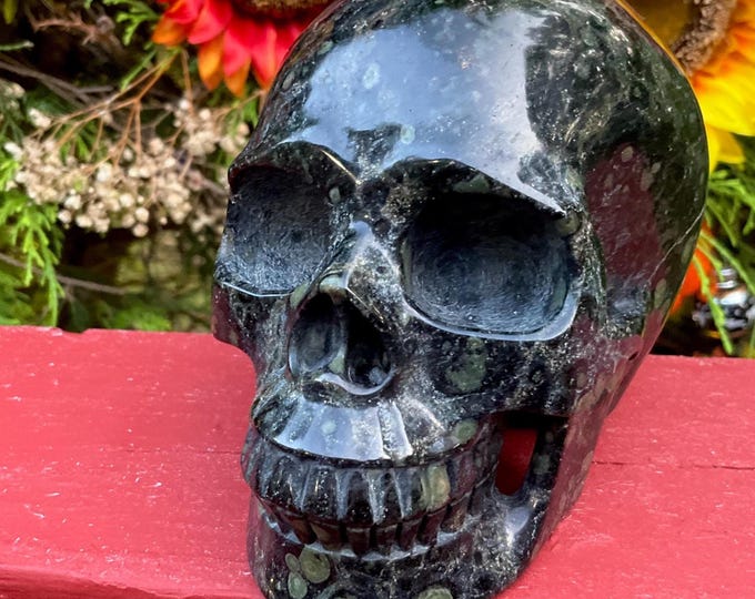 Kambaba Jasper Crystal Skull ~ Large 2 Lb. 12 oz. ~ 5" Long ~ High Quality ~ Expertly Hand Carved Swirling Colors ~ Fast & Free Shipping USA