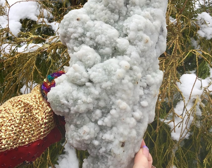 CLEARANCE! ~ Fluorite Minty Green & White Quartz Crystal Large 8 Lb. Cluster ~ 10" Long ~ Amazing Display Ultra Sparkling ~ Altar Décor