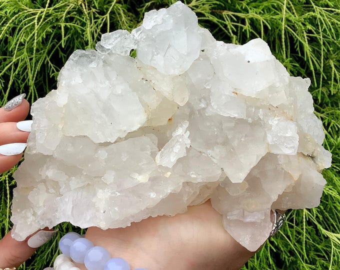 Nirvana Quartz Cluster ~ Large 2 lb. 7 oz. ~ 7" Long ~ Natural Ancient Striations ~ Rare Himalayan/Glacial/Ice Crystal