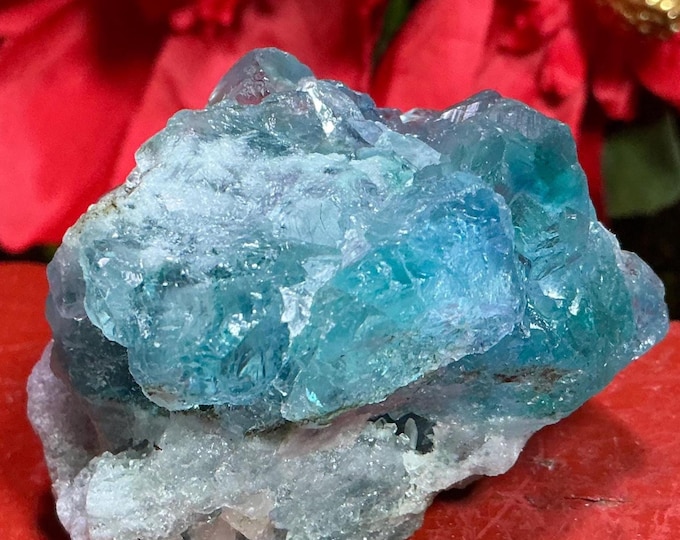 Blue Fluorite Crystal Cluster ~ 5 oz. ~ 2 1/2" Long ~Translucent Cubic Formation