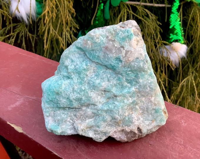 Amazonite Crystal Cluster ~ 15 oz ~ 4" Tall ~ Free Standing Crystal ~ Unpolished Natural ~ Beautiful Mineral Specimen ~ Fast & Free Shipping