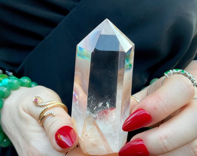 High Altitude Himalayan Ultra Clear Quartz Crystal Wand ~ Large 5.5 oz. ~ 4’’ Long ~ Fast & Free Shipping, USA + Global Shipping ~ RARE!