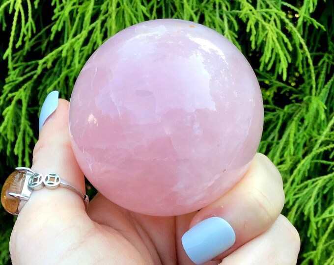 Rose Quartz Crystal Ball ~ 9.4 oz. ~ 2" Wide ~ Sparkling Pink Polished Sphere ~Beautiful Reiki Altar Display ~ Fast & Free Shipping
