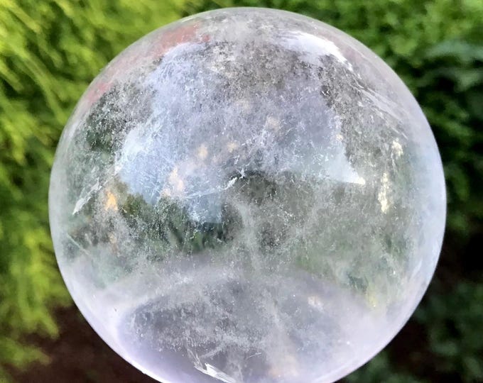 Ultra Clear Quartz Crystal Ball ~ 9 oz. ~ 2" Wide ~ Stunning Natural Home Decor ~ Fast & Free Shipping, U.S.A. + Global Shipping ~
